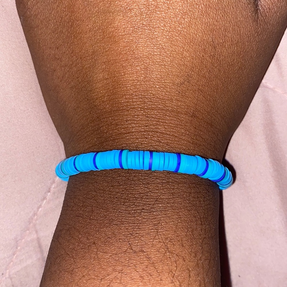 light blue teal and dark blue bracelet